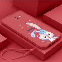 เคส Samsung J6บวก2018 Samsung J6บวก Samsung J6เคสนิ่มใส่โทรศัพท์สูงซิลิโคนเหลวตัวป้องกันผิวเรียบเคสโทรศัพท์โทรศัพท์กระต่ายน่ารักพร้อมสายคล้อง