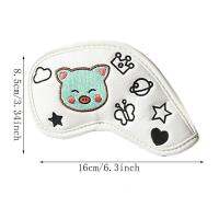 Golf Iron Covers Set 9Pcs/Set Cartoon Protective Headcovers With Embroidered Numbers PU Golf Club Covers For Golfers