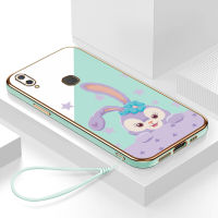 redmi 7 เคส กรอบสีทองชุบด้วยไฟฟ้า รวมทุกอย่าง ฝาหลัง วัสดุ TPU ป้องกันการหล่น ป้องกันการชนกัน กันน้ำ สายรัดข้อมือการ์ตูนน่ารัก เคสโทรศัพท์มือถือ