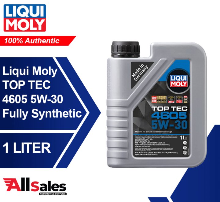 Liqui Moly Top Tec 4605 SN/CF 5W30 Dexos 2 Fully Synthetic Engine Oil 1 ...