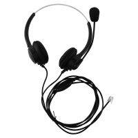 VH500D RJ9 Bilateral Headphone Hands-Free Call Center Noise Cancelling Corded with Adjustable Mic for Telephone Set