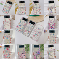 เคสป้องกันหน้าจอพับได้สำหรับ Samsung Galaxy Z Z 5โทรศัพท์มือถือเคส Z Flip5ป้องกันการลื่นดอกไฮเดรนเยียฝาครอบป้องกันพับ Z-flip5 Macrophylla Plum Flare ดอกคาร์เนชั่น