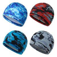 Summer Swimming Cap Plus Size Adult Ear Protection Long Hair Cover Outdoor Sports Bathing Caps Brimless Turban Beach Hats Camo Swim Caps