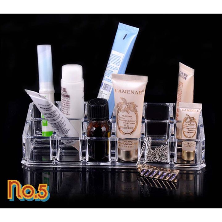 no-5-cosmetic-organizer-ชั้นวางเครื่องสําอาง-ชั้นวางลิปสติก-กล่องใส่ลิปสติก-12-ช่อง