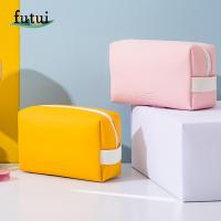 FUTUI ผู้หญิง น่ารัก หนัง PU กันน้ำ สีลูกกวาด เคสแต่งหน้า มัลติฟังก์ชั่น กระเป๋าเครื่องสำอาง ผู้จัดเครื่องแป้ง