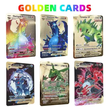 10000 Point Arceus Vmax Vstar Cards Metal English YU GI OH Charizard GX  Kids Gift Golden Game Collection Cards Rainbow