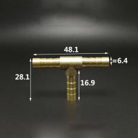 10 PCS 6mm Hose Barb Tee 3 Ways Splicer Brass Hosetail Fitting Adapter Coupling Water Fuel