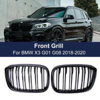 Front Grille Kidney Grill Double Slat For BMW 3 4 X3 X4 G01 G02 G08 18-21 High Quality Racing Grills Car Styling Accessories