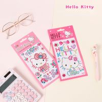 ℡▧ Hellokitty Cat Sticker Cartoon Three-dimensional with Drill Sticker Decoration Notebook DIY Toys for Girls Lovely Kawaii Gift