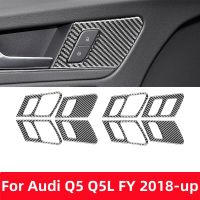 For Audi Q5 Q5L FY 2018-2023 Accessories Carbon Fiber Interior Auto Inner Door Lock Button Panel Frame Trim Sticker Decoration