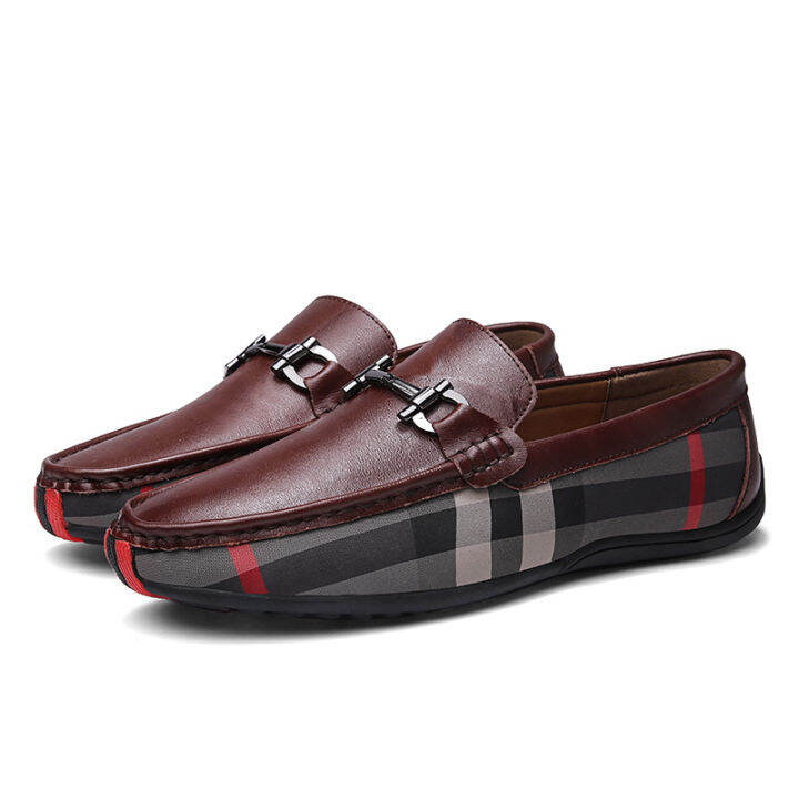 Mens Genuine Leather Loafers Male Casual Shoes Doug Boat Leather Driving Shoes Slip On Men 0449