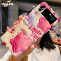 KISSCASE เคสลายการ์ตูนสำหรับ Samsung Galaxy Z Flip 5 Flip 4 Flip 3 5G กรอบเพชรแสงสีฟ้าสามมิติ3D สำหรับ Samsung S23 S23พิเศษบวก S23ฝาหลังกันกระแทก