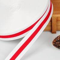 Width 20-30mm 1M Symbol Color of Belarus White and red polyester striped Grosgrain Ribbon DIY Belt Clothing sewing accessories