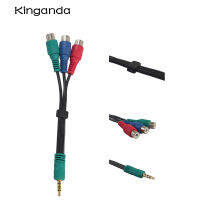 4-pole AUX 3.5mm Male to Component YPbPr 3 RCA Female Adapter Video Cable Green Blue Red 3-RCA External Line For Samsung TV PC Cables