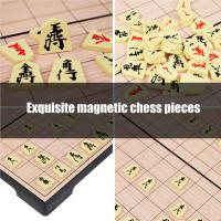 ชุดเกมหมากรุกญี่ปุ่นชุดเกมกระดานพลาสติกแบบพกพาพร้อมกระดานพับ Magnetic Japanese Shogi Travel-qeangshe