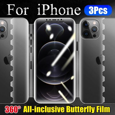 ∋❄ 14ProMax Butterfly 13ProMax Hydrogel Film For IPhone 12Promax XS MAX Screen Protector 11Promax X XR Soft Front Back All Coverage