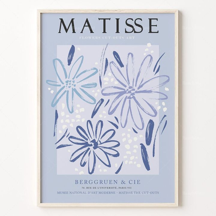 henry-matisse-blue-exhibition-printing-matisse-aesthetic-art-ผ้าใบตกแต่งผ้าใบ-home-wall-art-poster-งานศิลปะที่หรูหราและเหนือกาลเวลาสำหรับคนรักศิลปะ