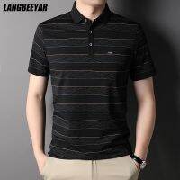 【CC】۩☼  Top Grade New Brand Designer Polo Striped Shirt Men Short Sleeve Korean Fashions Mens Clothing 2023