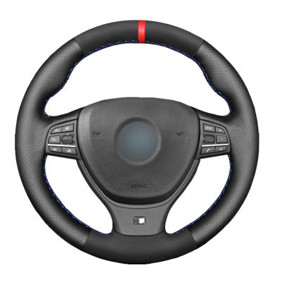 Black Suede Leather Red marker Car Steering Wheel Cover For BMW M Sport F10 F11 (Touring) F07 F12 F13 F06 F01 F02 M5 F10