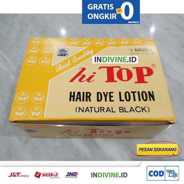 HITOP hair dye lotion natural black/hitop semir rambut hitam alami