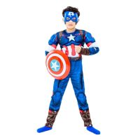 Kids Movie Fantasy Superhero Captain Winter Cosplay Muscle Costume Boy/Girl Halloween Mask Shield Carnival Supplies