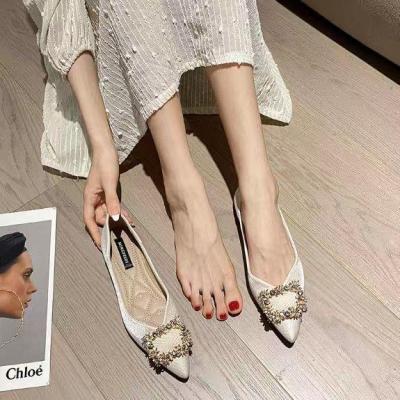✥◙ 2023 spring new soft bottom pointed toe flat single shoes womens all-match Doudou shoes shallow mouth fairy evening wind gentle shoes