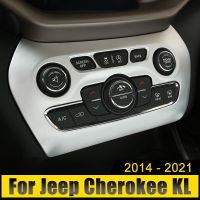 สำหรับ Jeep Cherokee KL 2014 2015 2016 2017 2018 2019 2020 2021กรอบติดขอบสวิตช์แอร์ลูกบิดปรับค่าควบคุมรถกลาง