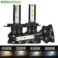 YHKOMS H4 Led 4300K ZES H1 H7 LED 5000K 8000K H8 H9 H11 9005 HB3 9006 HB4 H3 80W 16000LM Car Headlight Auto Fog Light 12V 6500K