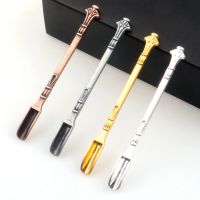 Tea Scoops Gold Silver Copper Multicolor Metal Small Smoke Shovel With Ring Medicine Spoon Smoke Spatula Novel Tableware