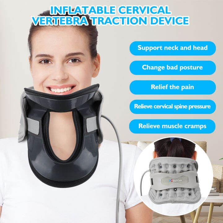 neck-cervical-traction-device-collar-brace-stretcher-protector-orthosis-inflatable-vertebra-spine-fixation-posture-corrector