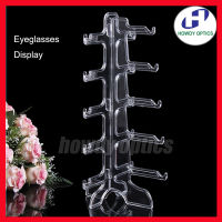 CD005 10setslot Transparement Clear Plastic Glasses Sunglasses Eyeglasses Display Stand Rack Holder Shelf