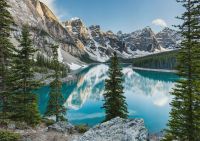 พิมพ์โปสเตอร์ผ้าไหมศิลปะจากแคนาดา Moraine Lake Banff ขนาด24X36นิ้ว0817