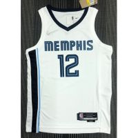 【Hot Pressed】2022 NBA Jersey Memphis Grizzlies 12# MORANT White Basketball Jersey