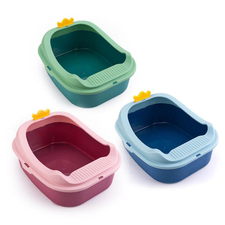 กระบะทรายแมว-หน้าใบหญ้า-tb055-ฟรี-ที่ตักทราย-ห้องน้ำแมว-cat-litter-box