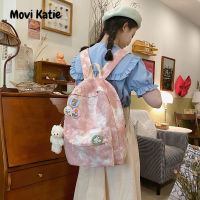 Movi Katie? กระเป๋าสะพาย ผู้หญิง กระเป๋าเป้  กระเป๋านักรียน เกาหลีนักเรียน เนคไทวินเทจ  กระเป๋าเป้หญิง【4 เหรียญตรา】