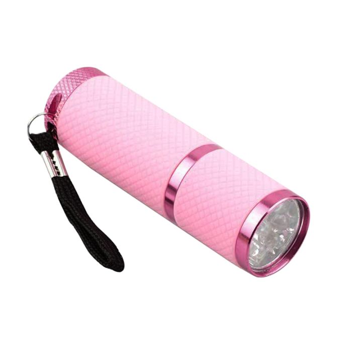 outdoor-mini-pink-rubber-coated-9-led-flashlight-torch