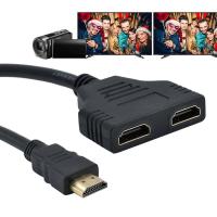 2 Dual Port Y Splitter 1080 V1.4 Male To Double Female Adapter Cable 1 Input 2 Output HDMIcompatible Converter Connect Aux Cord Cables