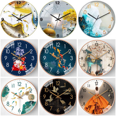 นาฬิกาแขวน นาฬิกาแขวนผนัง มีหลายลาย มี15ลาย  ขนาด 12 /8นิ้ว (30/20cm)มีหลายสี  เข็มเดินเรียบ ตัวเลขนูน 3 มิติไม่มีเสียงรบกวน ประหยัดถ่าน