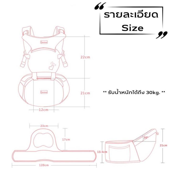 g002-พร้อมส่ง-เป้อุ้มเด็ก-เป้อุ้ม-เป้อุ้มเด็กแรกเกิด-เป้อุ้มสะพาย-เป้อุ้มเด็กนั่งได้-สะพายหน้า-หลัง-3-in-1-แยกชิ้นได้