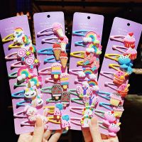 [hot]✒  10PCS/Set New Cartoon Unicorn Hairpins Kids Hair Barrettes Headband Fashion Accessories