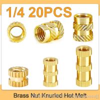 ♘☊ 20PCS 1/4 Heat Set Insert Inch Size Threaded Brass Nut Knurled Hot Melt Molding Injection Embedded Copper Nut of 3D Printing