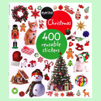 Eyelike stickers: Christmas Christmas themed sticker book with 400 stickers English original picture book childrens Enlightenment cognitive interactive toy book learning and playing parent-child books workman