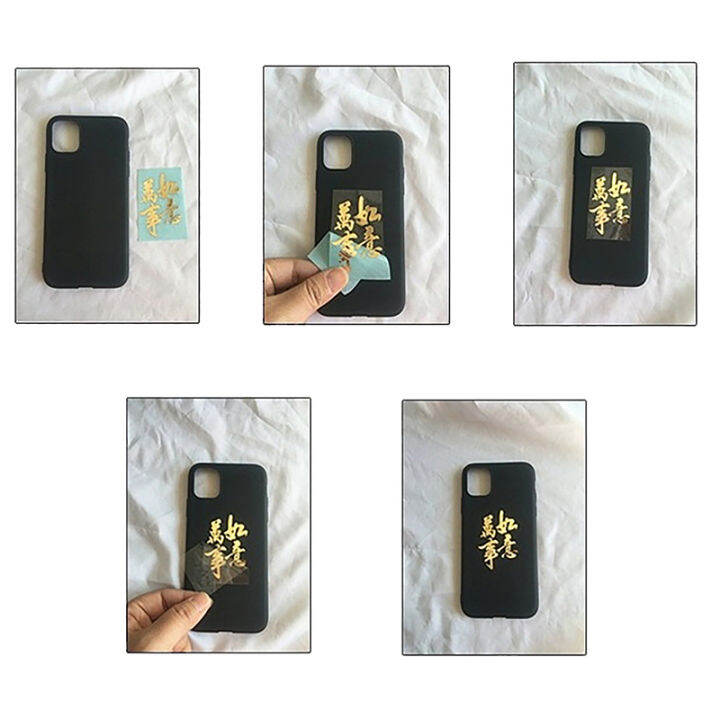 uni-1ชิ้นพระพุทธรูปกวนอิมทิเบตสีทองสำหรับโทรศัพท์เคสแผ่นหนังสือหน้าต่างสติกเกอร์ตกแต่งผนัง