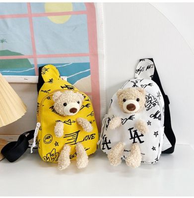 Childrens Bags New Korean Cartoon Calf Print Chest Bag Fashion Cute Boys and Girls Messenger Bag Toddler Backpack