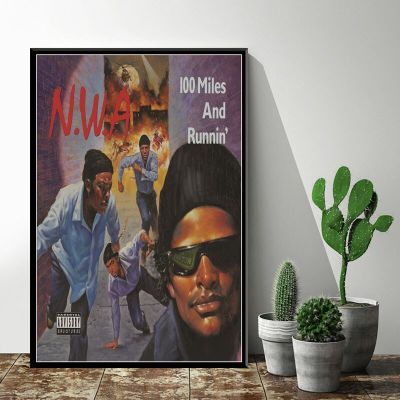 อัลบั้มแร็พฮิปฮอปยอดนิยม N.W.A. โปสเตอร์ผ้าใบวาดภาพ Niggaz4Life ที่นิยมมากที่สุดห้องนอนห้องนั่งเล่น0719-c1ตกแต่งบ้านศิลปะ (1ชิ้น)