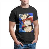 GinTama Yorozuya Sakata Katsura Amanto แฟชั่นแขนลำลองขาสั้นคอกลมพิมพ์ลาย100% เสื้อฤดูร้อนคอกลมขายส่งราคาถูกเสื้อยืดตลก