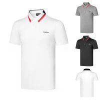 ☞Titleist กอล์ฟเสื้อผ้าผู้ชายแขนสั้นเสื้อยืดในช่วงฤดูร้อนของเสื้อแห้งเร็วระบายอากาศกีฬากลางแจ้งที่เดินทางมาพักผ่อนกอล์ฟแปนเด็กซ์ย์