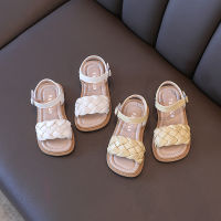 Toddler Shoes Girl Summer ided Vacation Square Toe Cute Children Sandals Beige Yellow 21-36 Pu Leather Fashion Kids Sliders2023