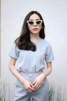 prettythingonme  Bonita Top – สีBlue-Grey  เสื้อคอกลัวตีเกร็ดด้านหน้าตกแต่งกระดุมปั้มสีเดียวกับตัวเสื้อ ทรงสวย แมทง่าย