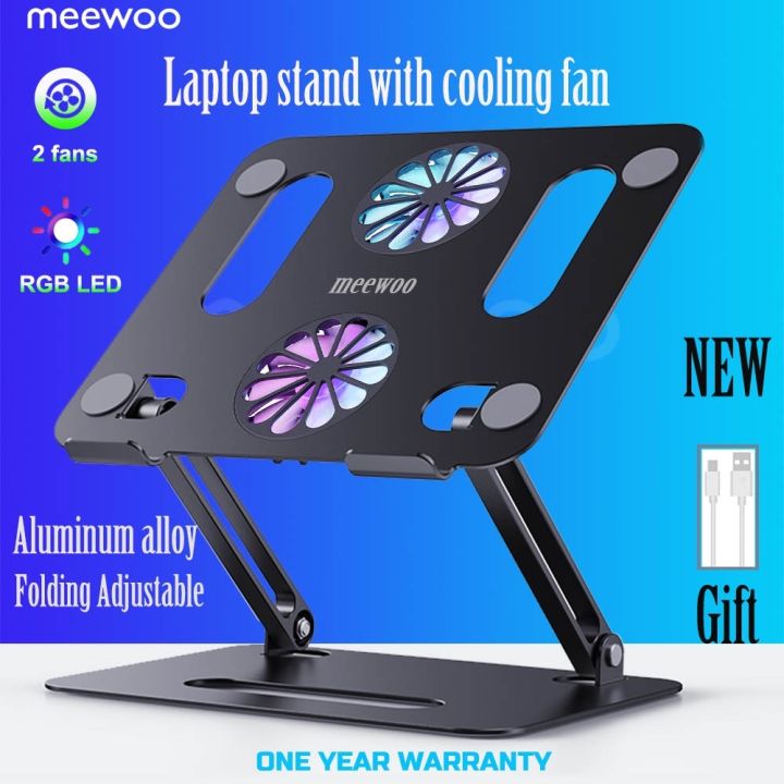 laptop stand Meewoo Laptop Stand With Fan Adjustable Aluminum Alloy